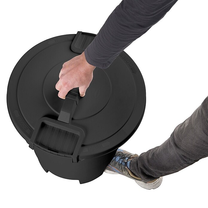 Standard-Mülleimer Maya (50 l, Schwarz, Kunststoff, Rund) | BAUHAUS