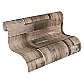 Lutèce Authentic Walls Papiertapete (Braun/Beige, Holzoptik, 10,05 x 0,53 m)