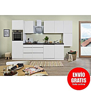 Respekta Premium Composición de cocina Lorena (Ancho: 330 cm, Blanco, Mate, Con electrodomésticos)