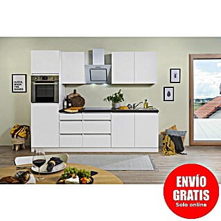 Respekta Premium Composición de cocina Lorena (Ancho: 270 cm, Blanco, Mate, Con electrodomésticos)