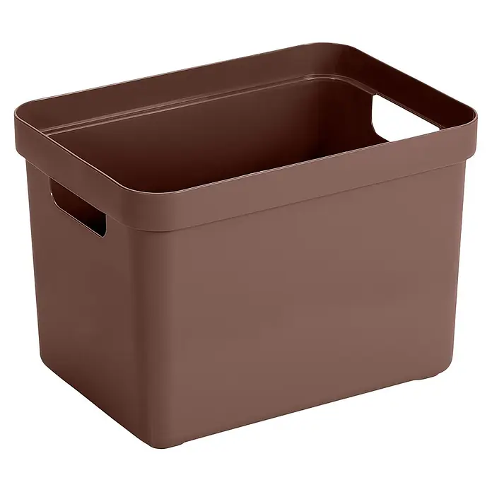 Sunware Sigma home Aufbewahrungsbox - L x B x H: 35 x 24,6 x 24,3 cm, Kunststoff, Schoko - Dunkelbraune Aufbewahrungsbox aus Kunststoff mit integrierten Griffen.