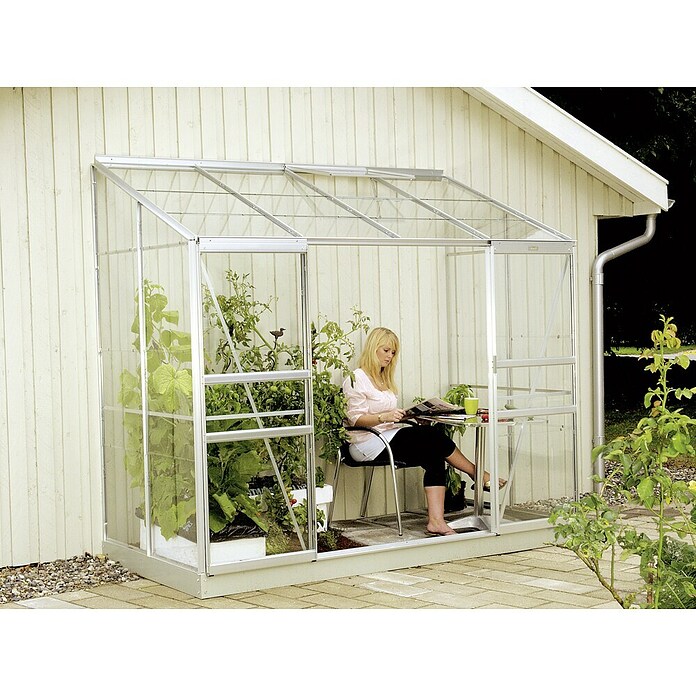 Vitavia Gewächshaus (1,31 x 2,55 x 2,22 m, Glasstärke: 3 mm, Aluminium)