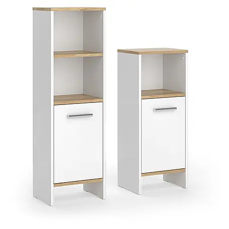 Vicco  Badmöbel-Set Karli Weiß/Goldkraft Eiche 2 Teile
