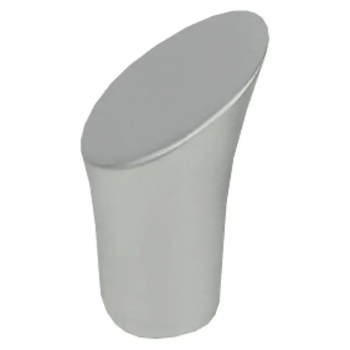 Nesu Pomo para muebles 8617 - Ø x Al: 15 x 32 mm, Acero, Cromado - Un recipiente plateado elegante e inclinado, ideal para la oficina o el baño, que combina funcionalidad con diseño moderno.