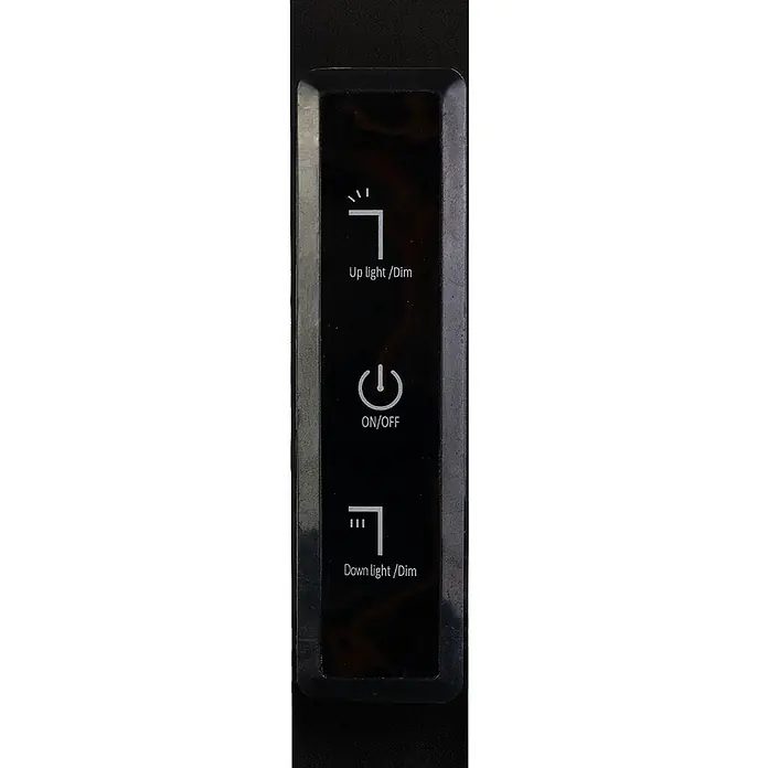 Luxula LED-Stehleuchte - 45 W, Höhe: 194 cm, Schwarz, Neutralweiß - Schwarzes Bedienfeld mit Ein/Aus-, Oberlicht/Dimm- und Unterlicht/Dimm-Tasten.
