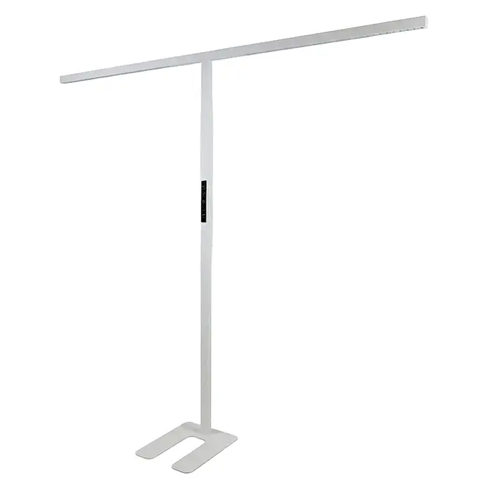 Luxula LED-Stehleuchte - 90 W, Höhe: 204 cm, Weiß, Neutralweiß - Weiße T-förmige Stehlampe mit integriertem LED-Licht und Touch-Bedienelementen am Ständer, mit U-förmigem Fuß.