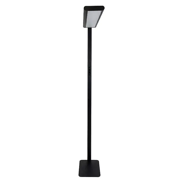 Luxula LED-Stehleuchte - 60 W, Höhe: 185 cm, Schwarz, Neutralweiß - Schwarze LED-Stehleuchte mit rechteckigem Kopf, schlankem Stand und integrierten Bedienelementen.