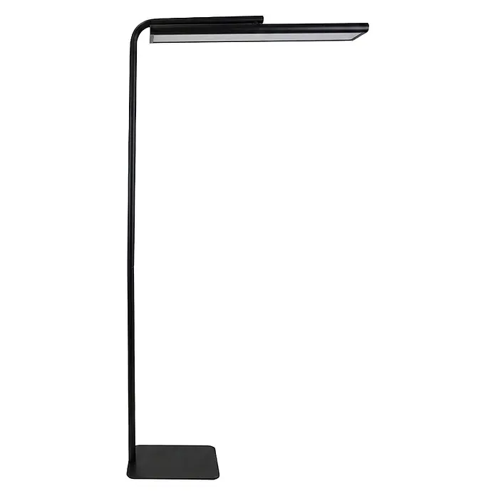 Luxula LED-Stehleuchte - 60 W, Höhe: 185 cm, Schwarz, Neutralweiß - Schlanke schwarze moderne Stehlampe mit rechteckiger LED-Lichtleiste.