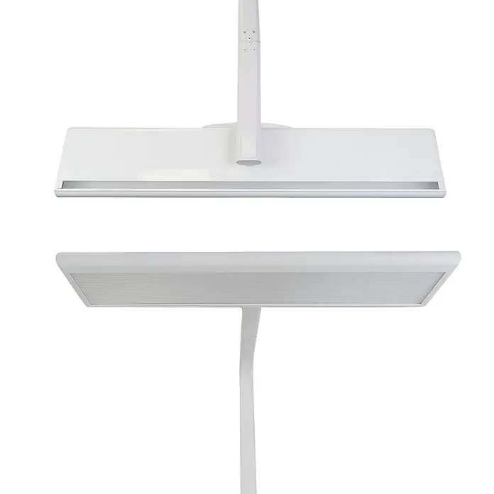 Luxula LED-Stehleuchte - 60 W, Höhe: 185 cm, Weiß, Neutralweiß - Weißes rechteckiges LED-Lichtpanel, von oben und mit beleuchteter Unterseite.