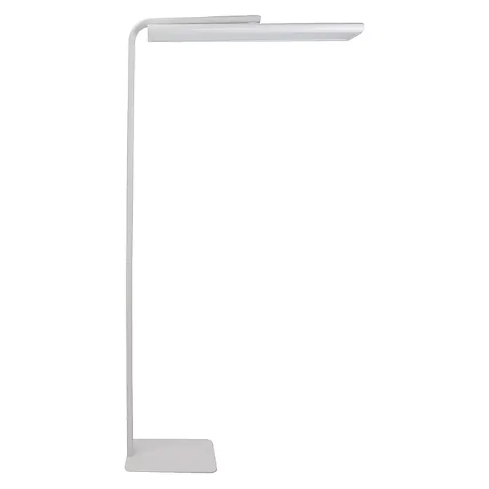 Luxula LED-Stehleuchte - 60 W, Höhe: 185 cm, Weiß, Neutralweiß - Weiße moderne LED-Stehlampe mit schlankem L-förmigem Ständer und rechteckigem Leuchtenkopf.