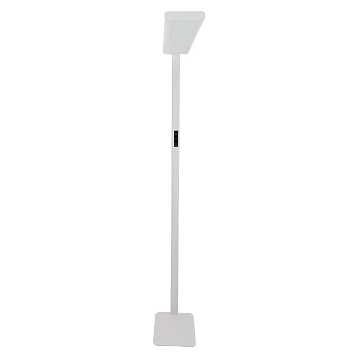 Luxula LED-Stehleuchte - 60 W, Höhe: 185 cm, Weiß, Neutralweiß - Weiß-LED-Stehleuchte mit rechteckigem Kopf und Bedienfeld am schlanken Ständer.