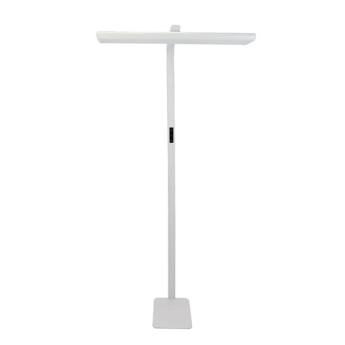 Luxula LED-Stehleuchte - 60 W, Höhe: 185 cm, Weiß, Neutralweiß - Weiße LED-Stehleuchte mit schlankem Ständer, rechteckiger Lichtleiste und kleinem Bedienfeld.