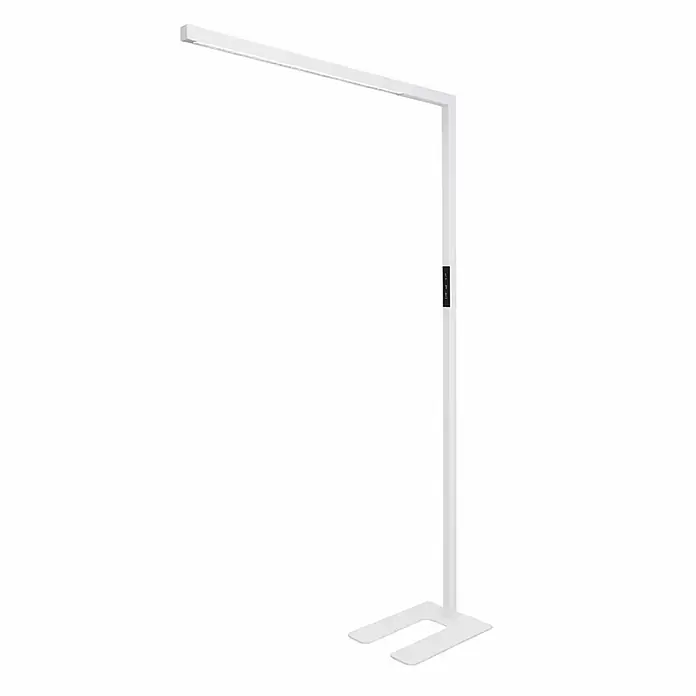 Luxula LED-Stehleuchte - 45 W, Höhe: 194 cm, Weiß, Neutralweiß - Moderne weiße LED-Stehleuchte mit L-förmigem Arm und flachem U-förmigem Sockel.