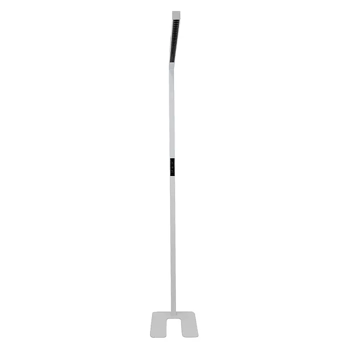 Luxula LED-Stehleuchte - 45 W, Höhe: 194 cm, Weiß, Neutralweiß - Weiße LED-Stehleuchte mit rechteckigem Kopf, schlankem Mast und U-förmigem Fuß. Bedientasten am Mast.