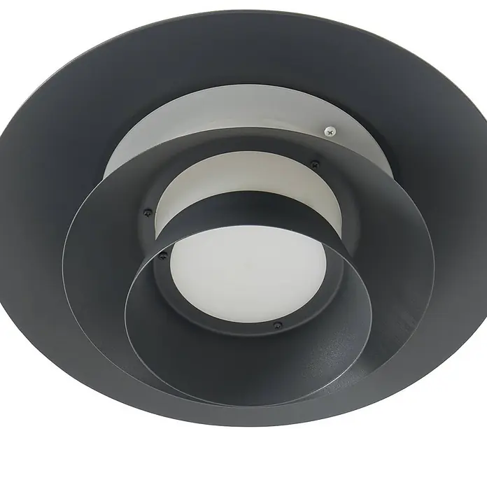 Lucande LED Gartenlaterne für draußen in anthrazit, weiß, Mastleuchte -  - Moderne dunkelgraue Schichtdeckenleuchte mit weißen Diffusoren.