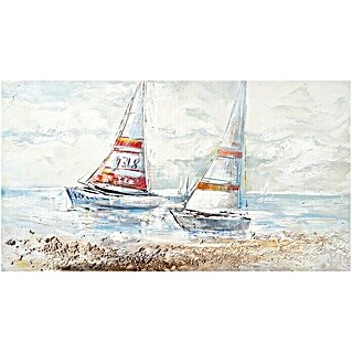 Cuadro pintado a mano (Barcos en el mar, An x Al: 120 x 60 cm)