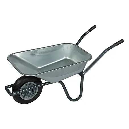 Pro-Bau-Tec  Bollerwagen Verzinkte Stahl Gartenschubkarre 85L Tiefbettmulde Tragkraft 120kg