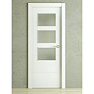 Puerta interior acristalada Recife Kuarex (82,5 x 203 cm, Apertura según normativa: Izquierda, Blanco, Composición de la puerta: Maciza aligerada)