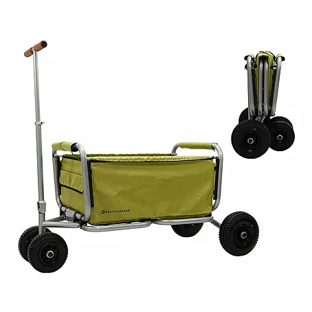 Beachtrekker  Bollerwagen faltbarer Bollerwagen Life mit integrierter Feststellbremse Oliv und Luftre