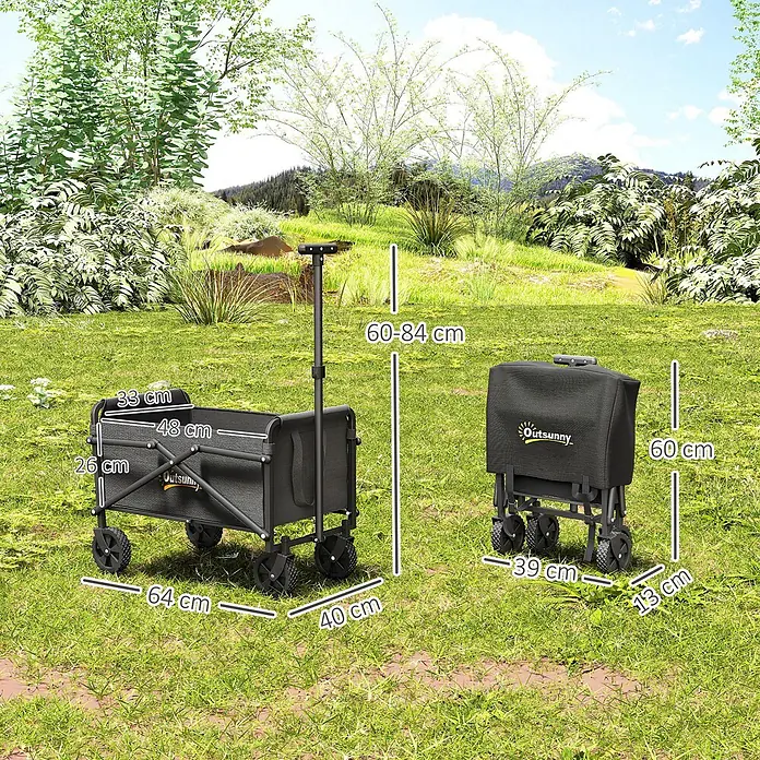 Outsunny Bollerwagen - L x B x H: 64 x 40 x 84 cm