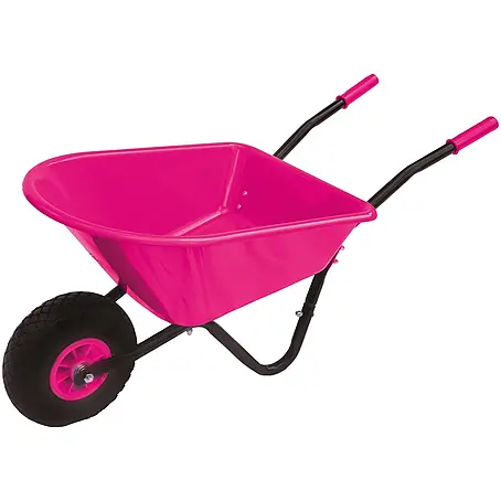 Pro-Bau-Tec  Bollerwagen Kinderschubkarre Pink mit PP-Mulde 20L mit PU-Rad