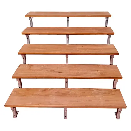 Vinuovo  Außentreppe BALI Gartentreppe Stahl H88cm - 5 Bankirai Hartholz Stufen B120cm