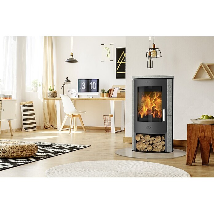 Fireplace Kaminofen Trend (6 kW, Raumheizvermögen: 108 m³, Verkleidung: Speckstein, Schwarz)
