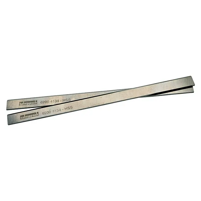 Scheppach Ersatz-HS-Hobelmesser - 260 mm, 2 Stk. - Zwei Hobelmesser von Scheppach, Modell 6200 4134 aus HSS-Stahl, ideal für präzise Holzbearbeitung und lange Lebensdauer.