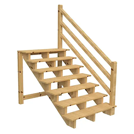 Vinuovo  Außentreppe Venezia mit Geländer rechts, 7 Stufen, H122cm B120cm, ohne Setzstzufen