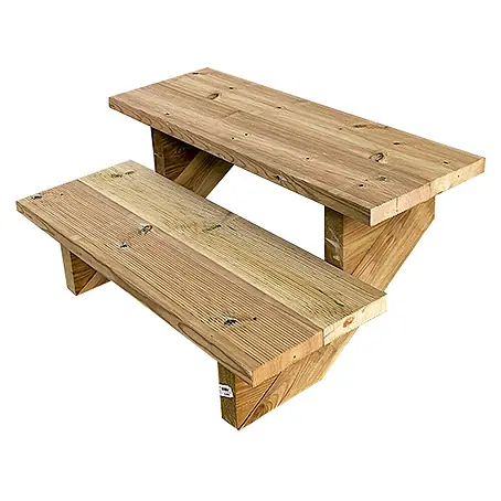 Vinuovo  Außentreppe BERLIN Holztreppe - 2 Offene Stufen 37cm Höhe - 80cm Breite
