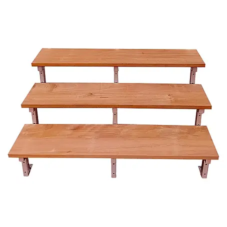 Vinuovo  Außentreppe BALI Gartentreppe Stahl H54cm - 3 Bankirai Hartholz Stufen B160cm