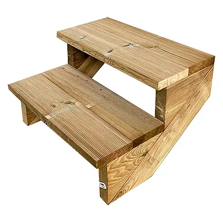 Vinuovo  Außentreppe BERLIN Holz-Außentreppe - 2 Offene Stufen 37 cm Höhe - 60 cm Breite