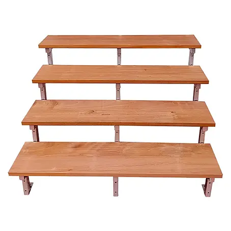 Vinuovo  Außentreppe BALI Gartentreppe Stahl H71cm - 4 Bankirai Hartholz Stufen B140cm