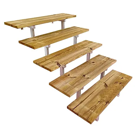 Vinuovo  Außentreppe OSLO - Außentreppe Stahl 5 Stufen Holz KDI Breite 60cm