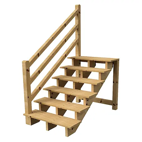 Vinuovo  Außentreppe Venezia mit Geländer links, 6 Stufen, H105cm B120cm, ohne Setzstzufen