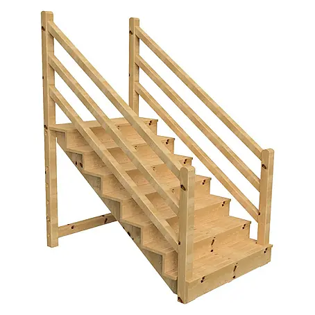 Vinuovo  Außentreppe Venezia mit Geländer beidseitig, 7 Stufen, H122cm B120cm, mit Setzstufen