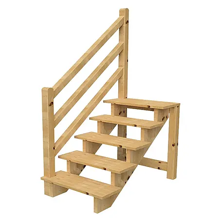 Vinuovo  Außentreppe Venezia mit Geländer links, 5 Stufen, H88cm B120cm, ohne Setzstzufen