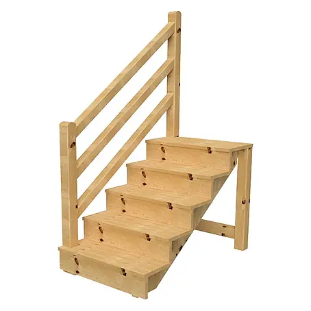 Vinuovo  Außentreppe Venezia mit Geländer links, 5 Stufen, H88cm B120cm, mit Setzstufen