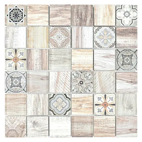 Mosaikfliese Quadrat Crystal XCM WOOD 100