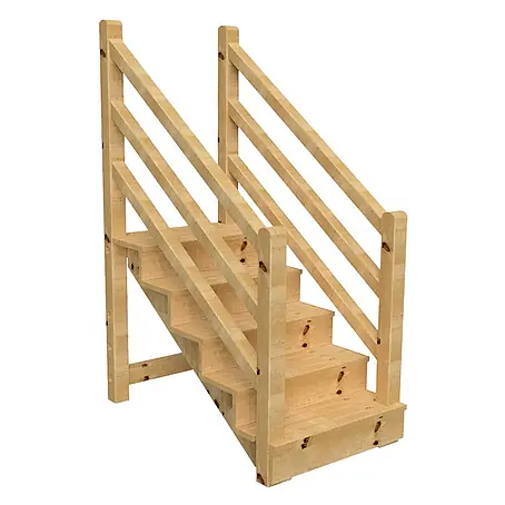 Vinuovo  Außentreppe Venezia mit Geländer beidseitig, 5 Stufen, H88cm B120cm, mit Setzstufen