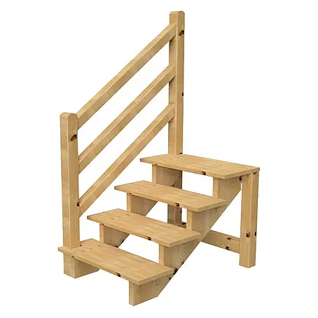 Vinuovo  Außentreppe Venezia mit Geländer links, 4 Stufen, H71cm B120cm, ohne Setzstzufen