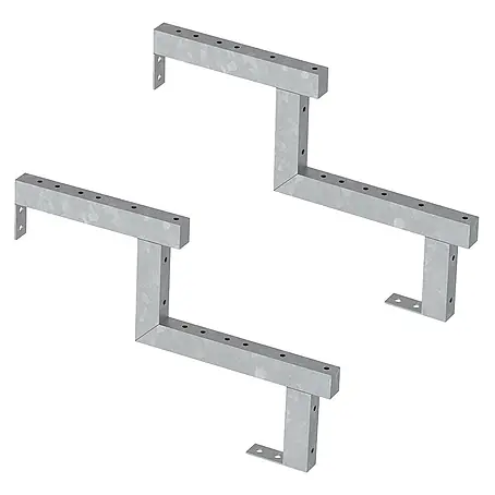 Vinuovo  Außentreppe 2er Set Stahl Treppenwange 2 Stufen - Option für Setzstufen-Höhe 34cm