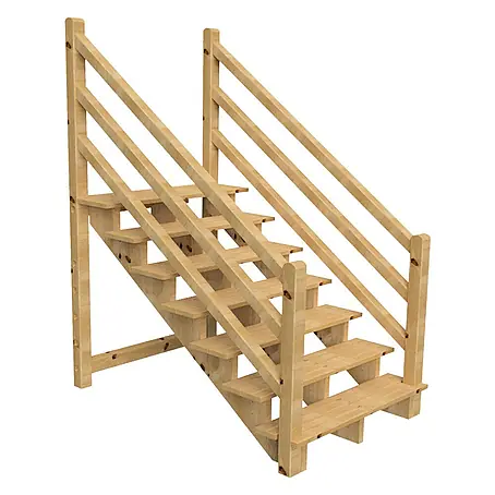 Vinuovo  Außentreppe Venezia mit Geländer beidseitig, 7 Stufen, H122cm B120cm, ohne Setzstzufen