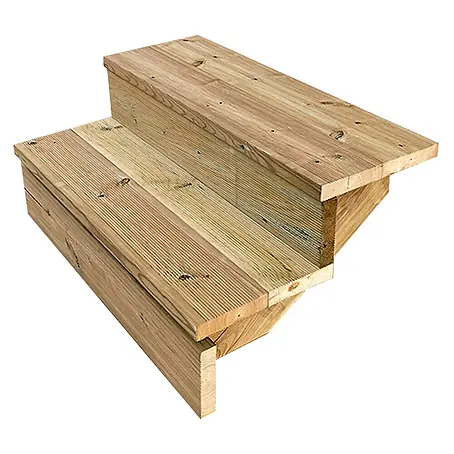 Vinuovo  Außentreppe BERLIN Holztreppe - 2 Geschlossene Stufen 37cm Höhe - 80cm Breite