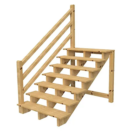 Vinuovo  Außentreppe Venezia mit Geländer links, 7 Stufen, H122cm B120cm, ohne Setzstzufen