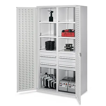 Kappes  Metall-Mehrzweckschrank Schwerlastschränke mit Mitteltrennwand 1950x1000x600mm Schlitzplattentüre