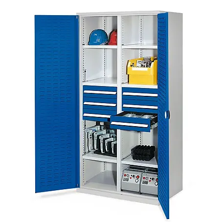 Kappes  Metall-Mehrzweckschrank Schwerlastschränke mit Mitteltrennwand 1950x1000x600mm Schlitzplattentüre