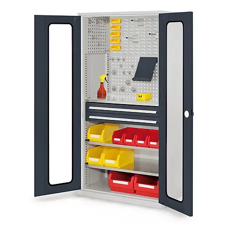 Kappes  Metall-Mehrzweckschrank ®RasterPlan Schubladenschränke 1950x1000x600mm Sichtfenstertüren Modell
