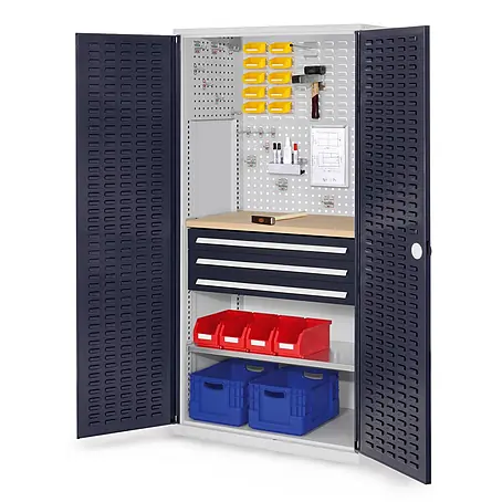 Kappes  Metall-Mehrzweckschrank ®RasterPlan Schubladenschränke 1950x1000x600mm Schlitzplattentüren Model