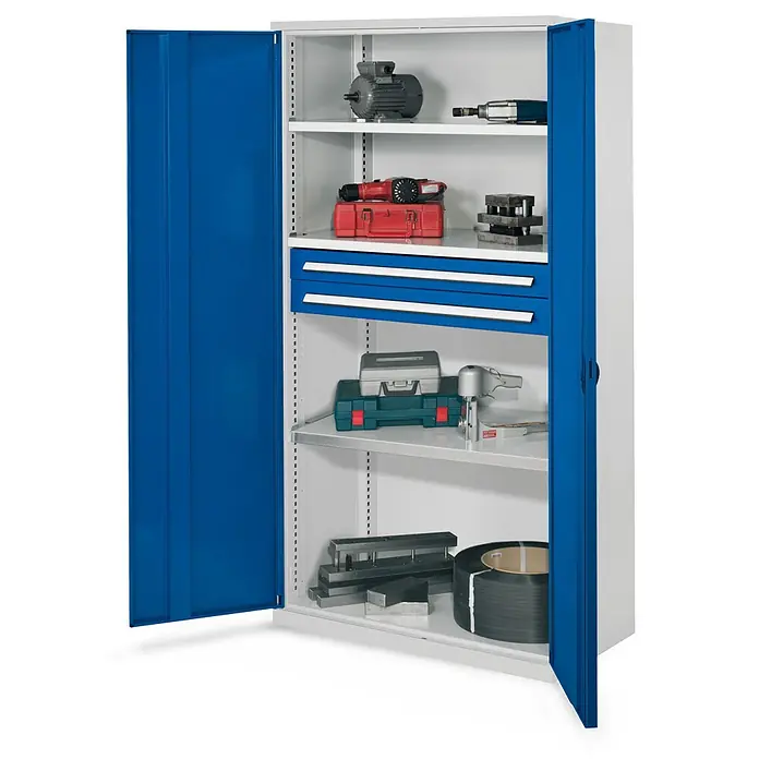 Kappes Metall-Mehrzweckschrank Schwerlastschränke ohne Mitteltrennwand 1950x1000x600mm Modell 45 Vollblec - Enzianblau